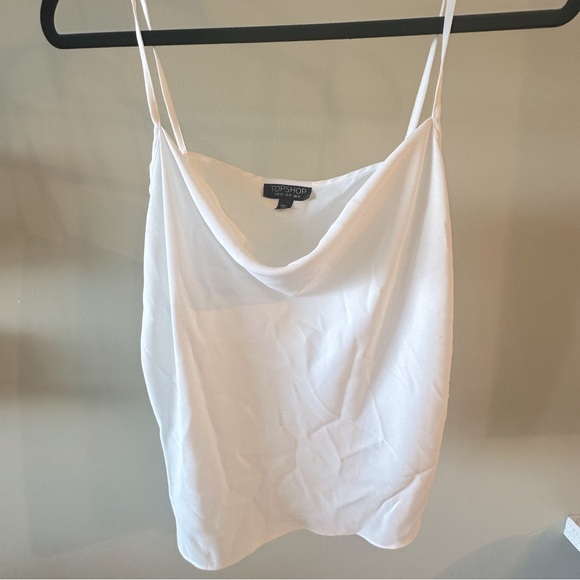 Topshop Tops - Topshop white cowl neck spaghetti strap blouse